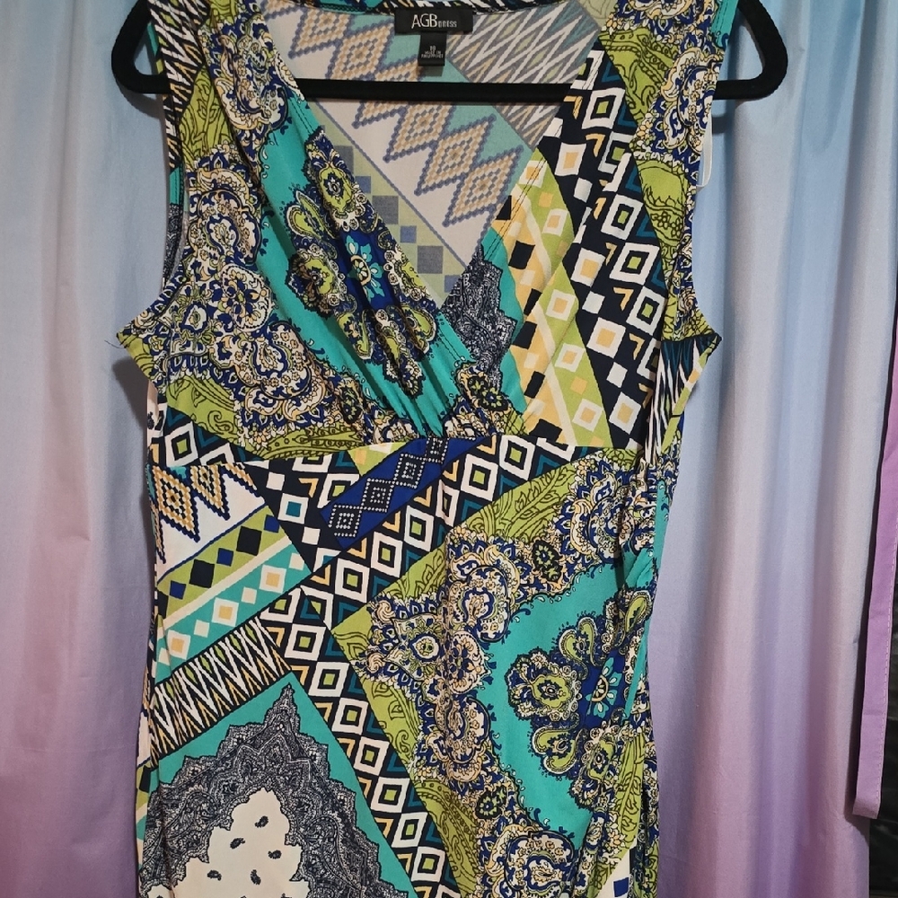 AGB Multicolor Patchwork Dress